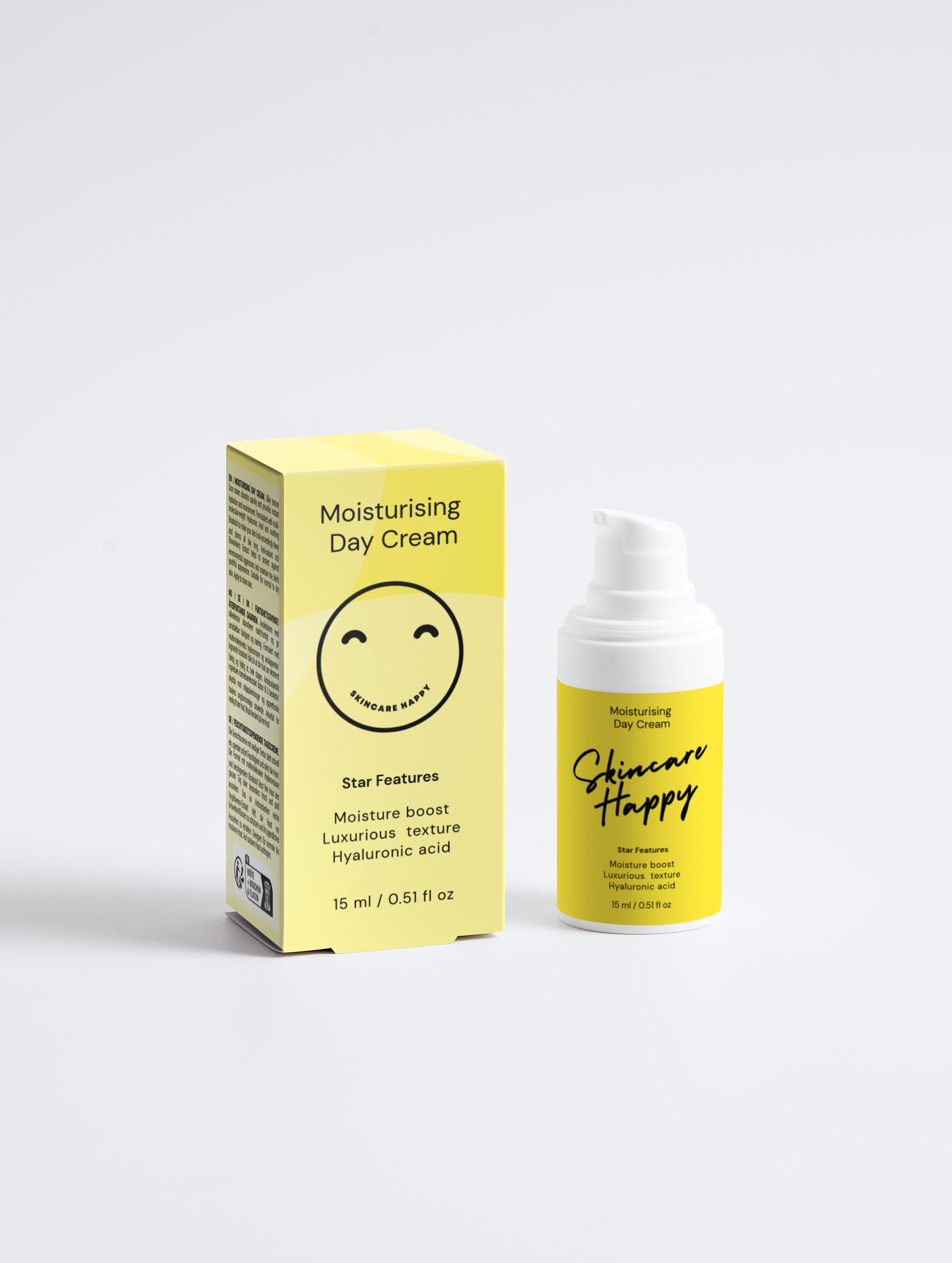 Skincare Flippy moisturising day cream with yellow packaging on a white background